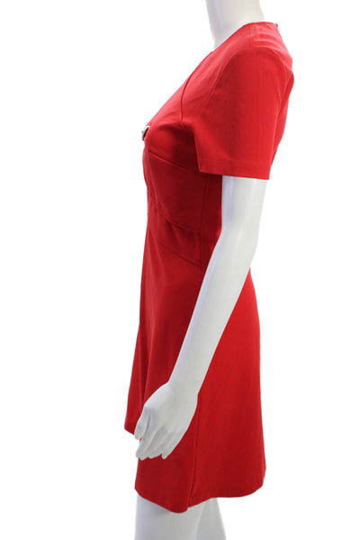VERSUS by Versace Womens Red A-Line Dress V-Neck Knee Length Size 42