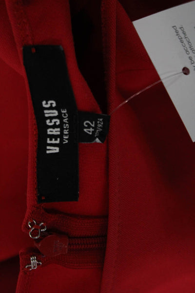 VERSUS by Versace Womens Red A-Line Dress V-Neck Knee Length Size 42