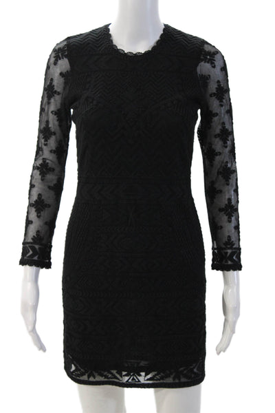 Isabel Marant For H+M Women Bodycon Mini Black Long Sleeve Dress Size 2