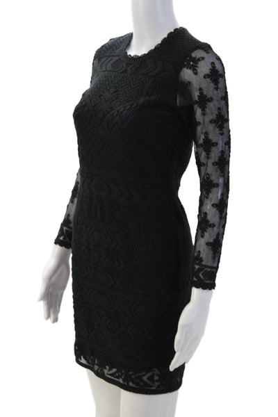 Isabel Marant For H+M Women Bodycon Mini Black Long Sleeve Dress Size 2