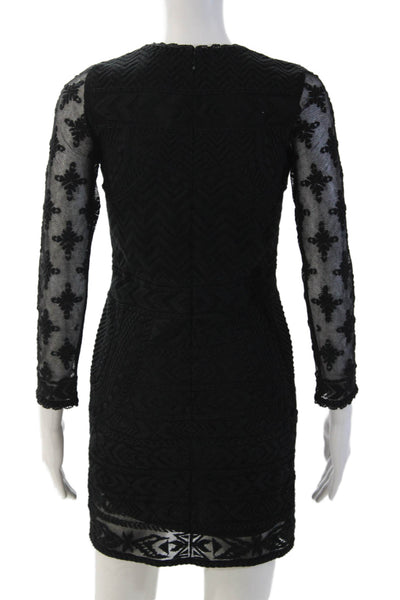 Isabel Marant For H+M Women Bodycon Mini Black Long Sleeve Dress Size 2