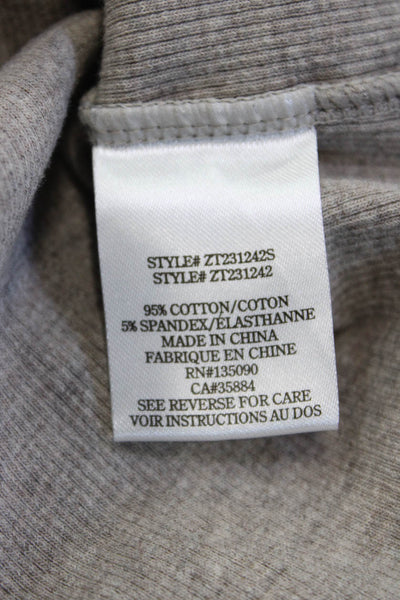 Z Supply Women Basic Gray Long Sleeve T-Shirt Round Neck Size S