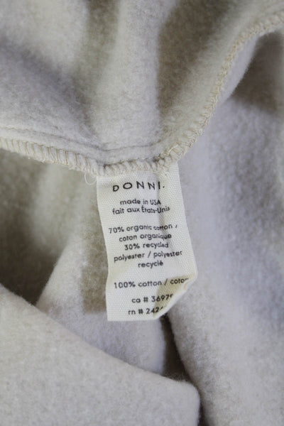 Donni Unisex Beige V-Neck Long Sleeve Cardigan Organic Cotton Blend Size M