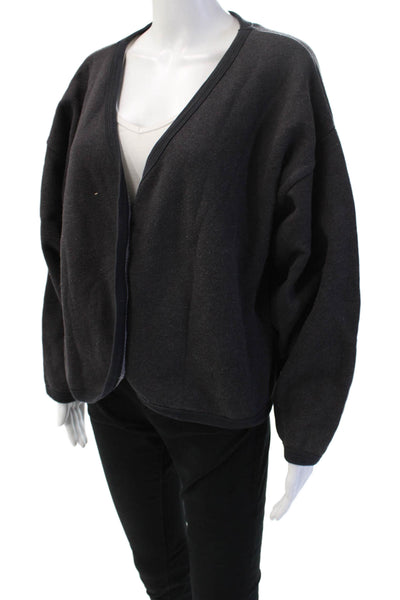 Donni Unisex Cardigan Black V-Neck Button Long Sleeve Solid Organic Size M