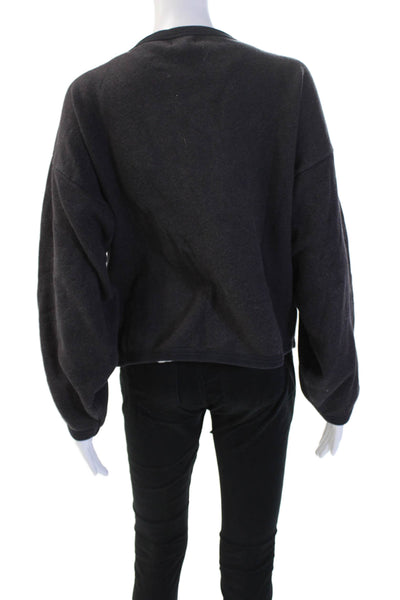 Donni Unisex Cardigan Black V-Neck Button Long Sleeve Solid Organic Size M