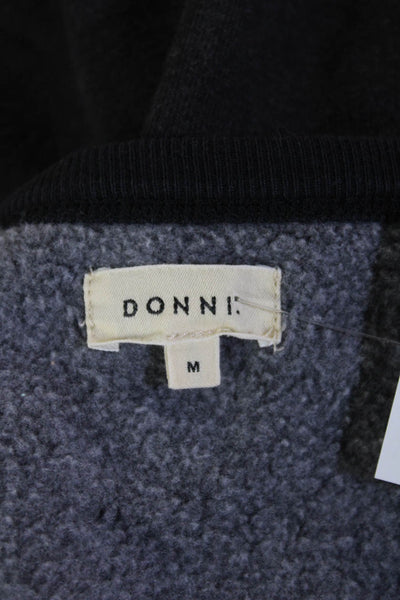Donni Unisex Cardigan Black V-Neck Button Long Sleeve Solid Organic Size M