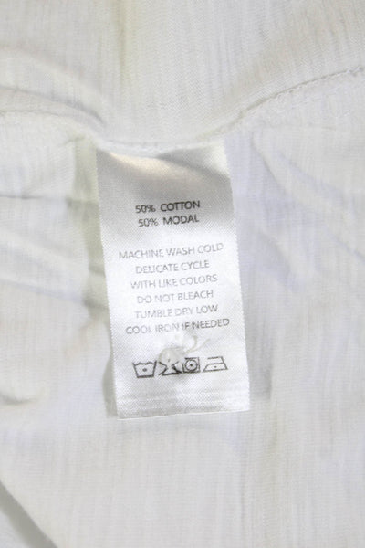 Lilla P Women Basic Button-Up White Collared Long Sleeve Viscose Top Size S