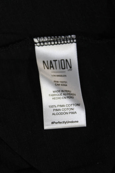 Nation LTD Womens Basic Black Square Neck Long Sleeve Blouse Size S