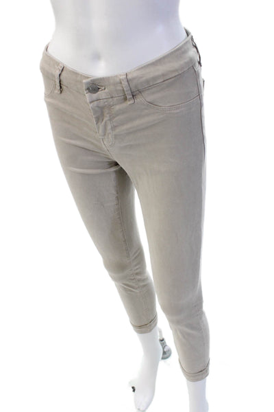 J Brand Womens Cropped Ankle Pants Beige Lyocell Cotton Size 25