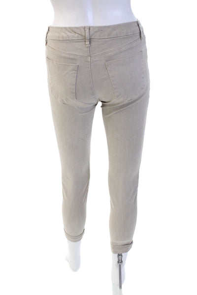 J Brand Womens Cropped Ankle Pants Beige Lyocell Cotton Size 25