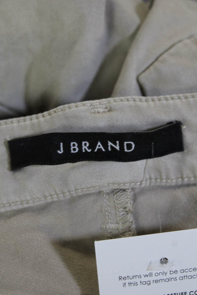 J Brand Womens Cropped Ankle Pants Beige Lyocell Cotton Size 25