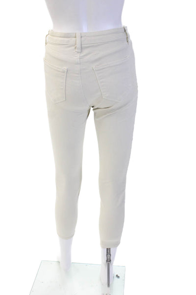 L'Agence Womens High Rise Ankle Cropped Jeans Beige Size 26