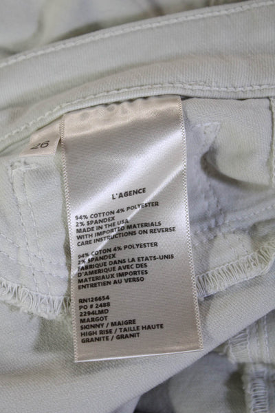 L'Agence Womens High Rise Ankle Cropped Jeans Beige Size 26