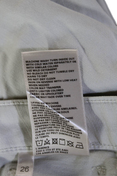 L'Agence Womens High Rise Ankle Cropped Jeans Beige Size 26