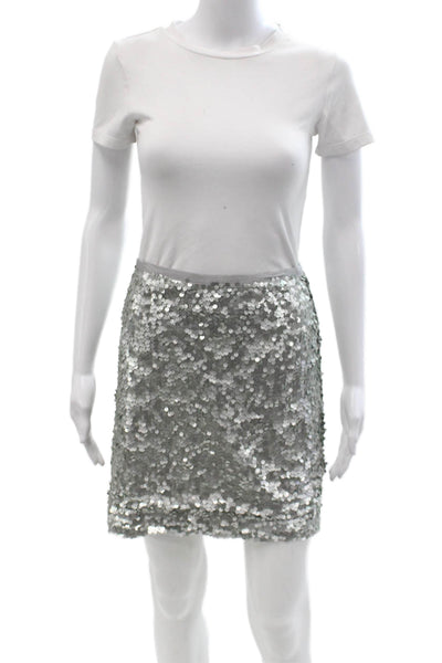 J Crew Womens Gray Mini Pencil Skirt Polyester Size 00