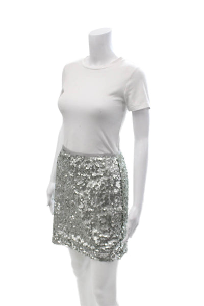 J Crew Womens Gray Mini Pencil Skirt Polyester Size 00