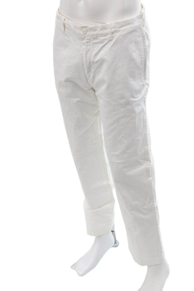 J Crew Mens White Chino Pants Button Closure Size 34
