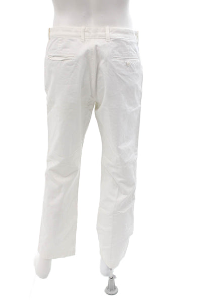 J Crew Mens White Chino Pants Button Closure Size 34