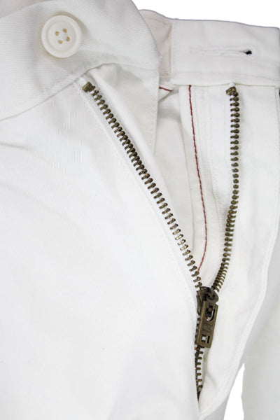 J Crew Mens White Chino Pants Button Closure Size 34