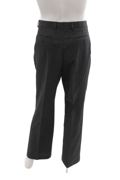Banana Republic Men Dress Pants Dark Gray Check Polyester Viscose Size 36