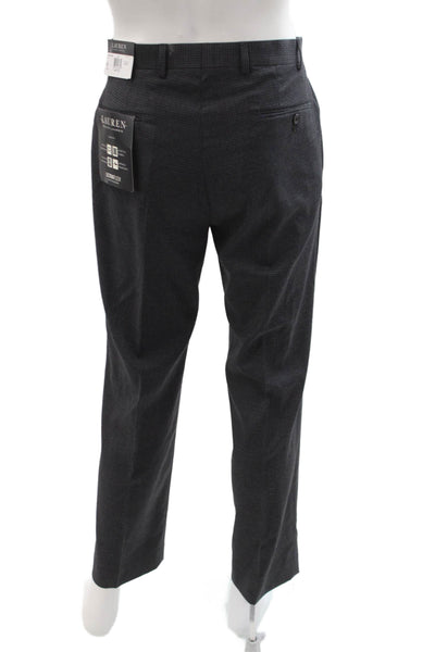 Lauren Ralph Lauren Mens Dress Pants Dark Gray Check Button Size 36