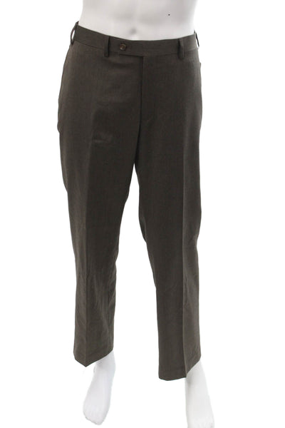 Lauren Ralph Lauren Mens Dress Pants Brown Button Size 35