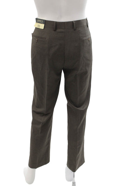 Lauren Ralph Lauren Mens Dress Pants Brown Button Size 35