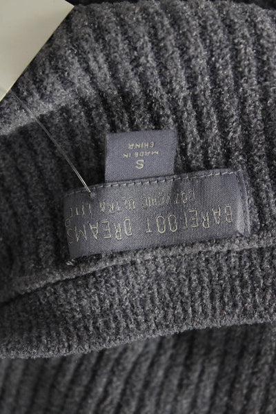 Barefoot Dreams® Unisex Gray Striped V-Neck Pullover Sweater Long Sleeve Size S