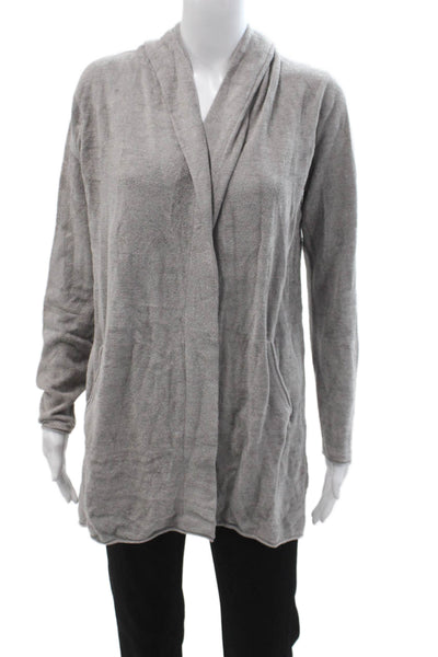 Barefoot Dreams Womens Cardigan Hoodie Gray Long Sleeve Size S