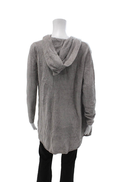 Barefoot Dreams Womens Cardigan Hoodie Gray Long Sleeve Size S
