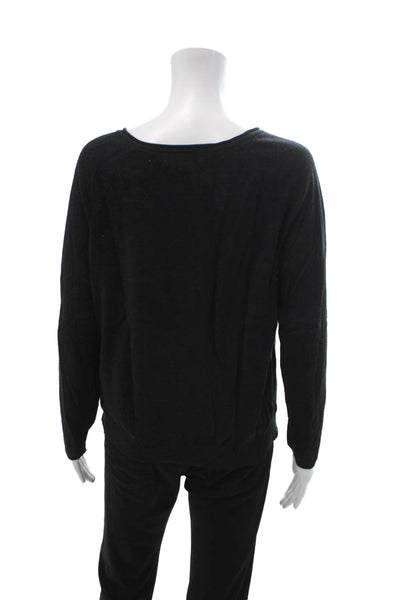 Barefoot Dreams® Unisex Pullover Sweater Black Round Neck Long Sleeve Size M