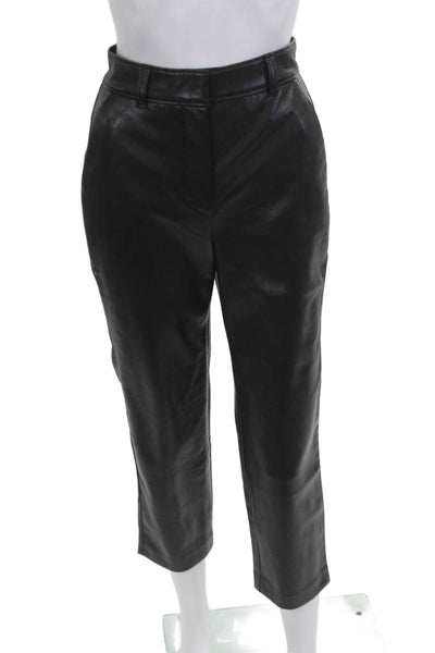 Babaton Womens Ankle Cropped Dress Pants Black Button Size 26