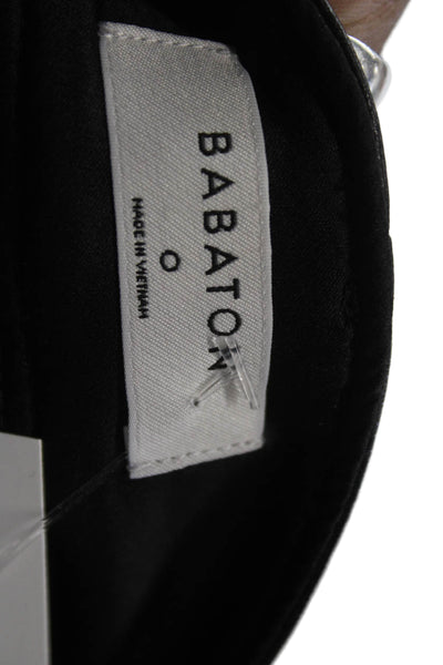 Babaton Womens Ankle Cropped Dress Pants Black Button Size 26