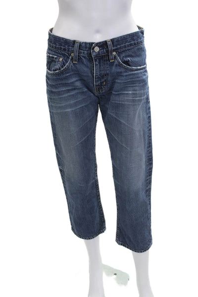 AG Women Capri Cropped Jeans Dark Blue Mid Rise 100% Cotton Petite Size 26