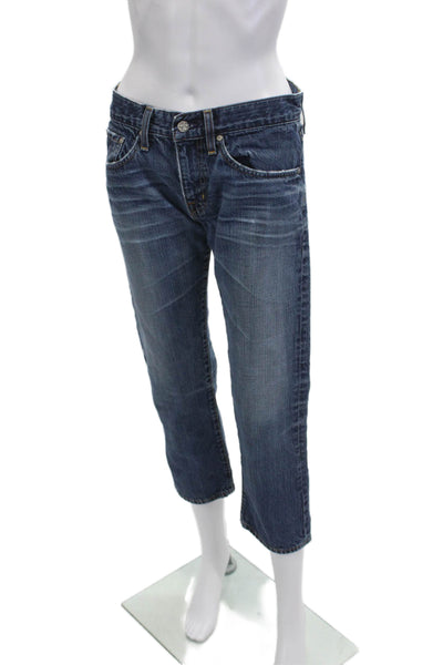 AG Women Capri Cropped Jeans Dark Blue Mid Rise 100% Cotton Petite Size 26