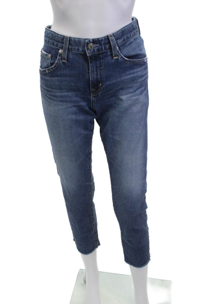 AG Womens Cropped Ankle Jeans Dark Blue Mid-Rise Size 26