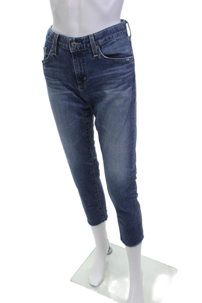 AG Womens Cropped Ankle Jeans Dark Blue Mid-Rise Size 26