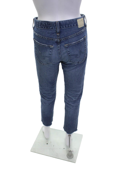 AG Womens Cropped Ankle Jeans Dark Blue Mid-Rise Size 26