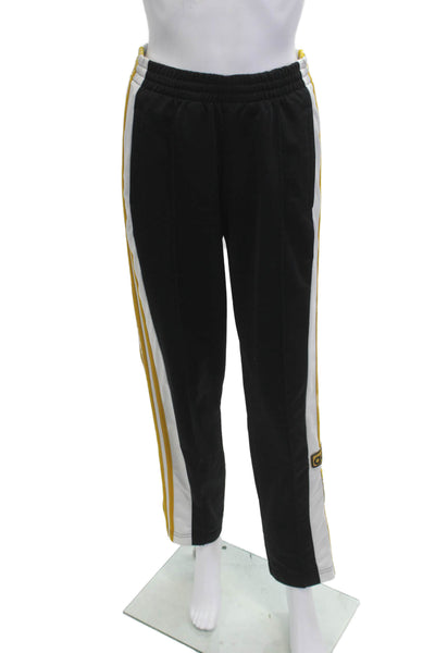 Adidas Unisex Black Striped Jogger Sweatpants Drawstring Polyester Size S