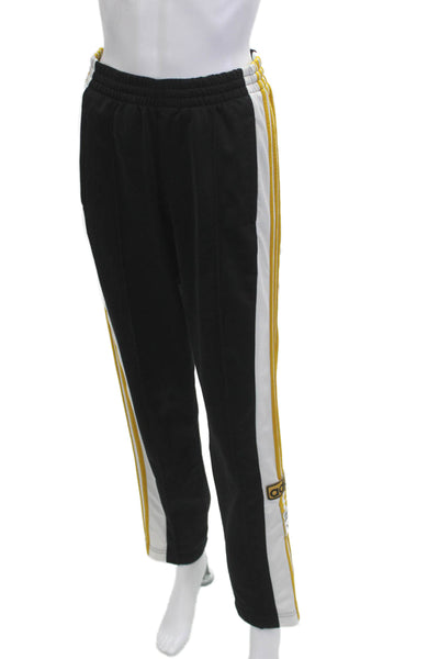 Adidas Unisex Black Striped Jogger Sweatpants Drawstring Polyester Size S
