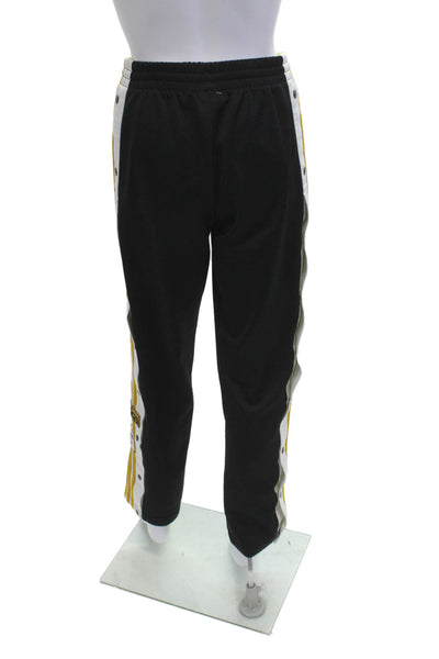 Adidas Unisex Black Striped Jogger Sweatpants Drawstring Polyester Size S