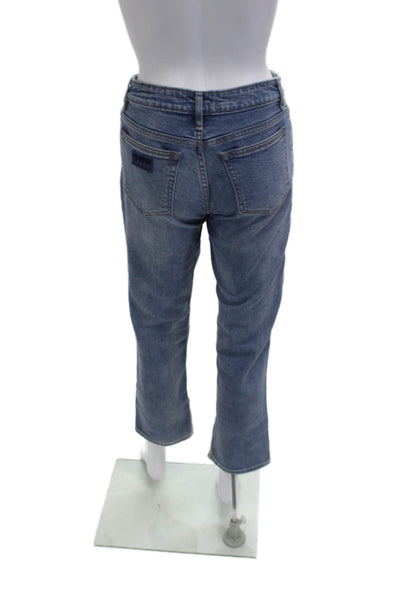 Ganni Womens Cropped Straight Jeans Blue Mid Rise Size 25