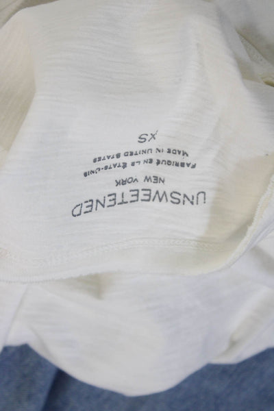 Unsweetened Womens Basic Graphic Tee White Cotton Crewneck Size XS