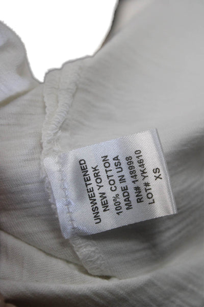 Unsweetened Womens Basic Graphic Tee White Cotton Crewneck Size XS