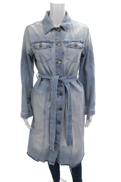 Sanctuary Womens Shirt Dress Light Blue Cotton Long Sleeve 90s Size XS