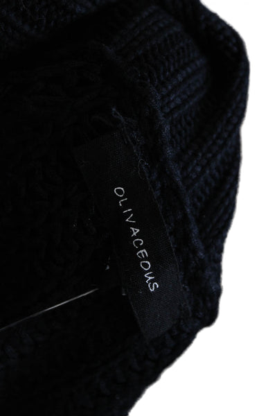 Olivaceous Unisex Pullover Sweater Black Mockneck Long Sleeve Viscose Size M