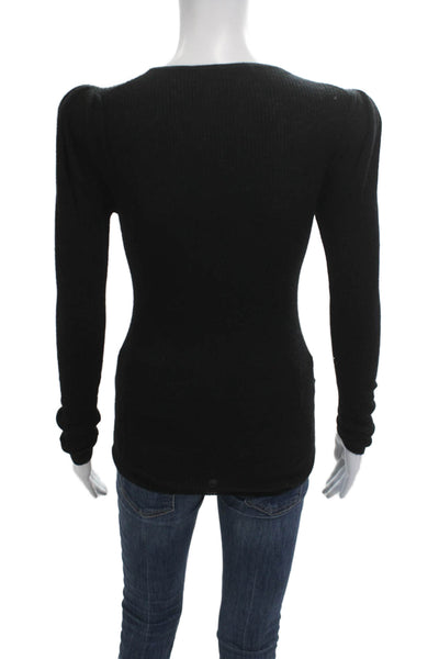 Autumn Cashmere Unisex Cashmere Pullover Black Round Neck Size S