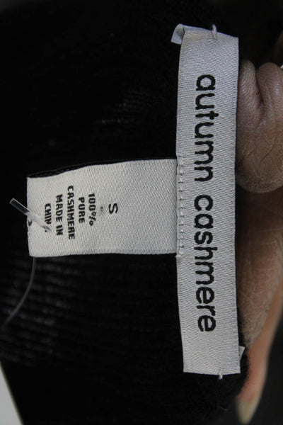 Autumn Cashmere Unisex Cashmere Pullover Black Round Neck Size S
