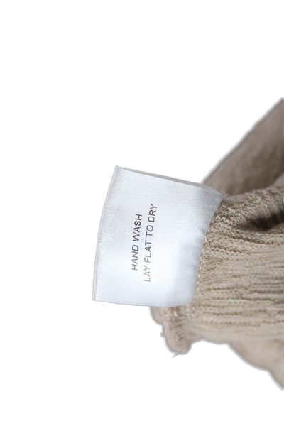 The Westside Women Cropped Sweatpants Solid Beige Cotton Spandex Size XS