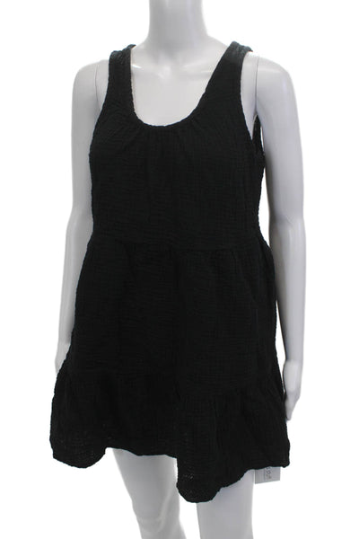 Universal Thread Women Black Cotton Sleeveless Tank Dress Knee Length Size S